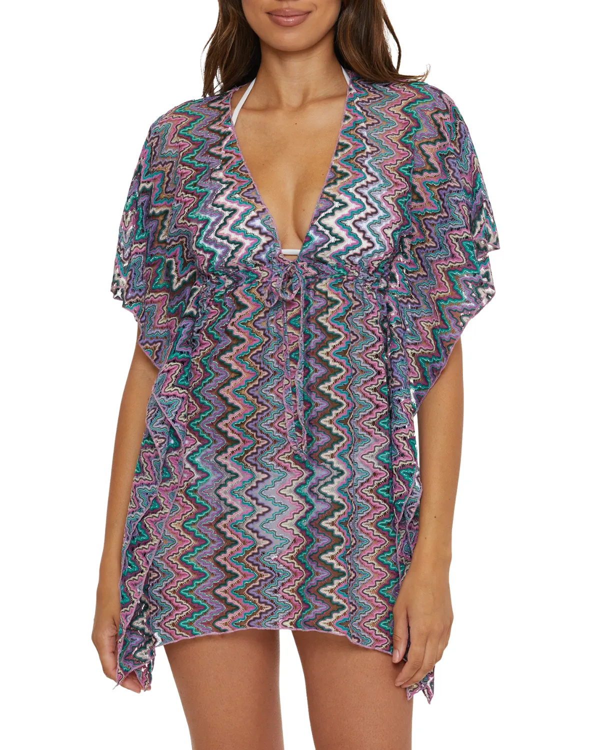 2024 Becca by Rebecca Virtue Sundown Zigzag Crochet Tunic - 9039471