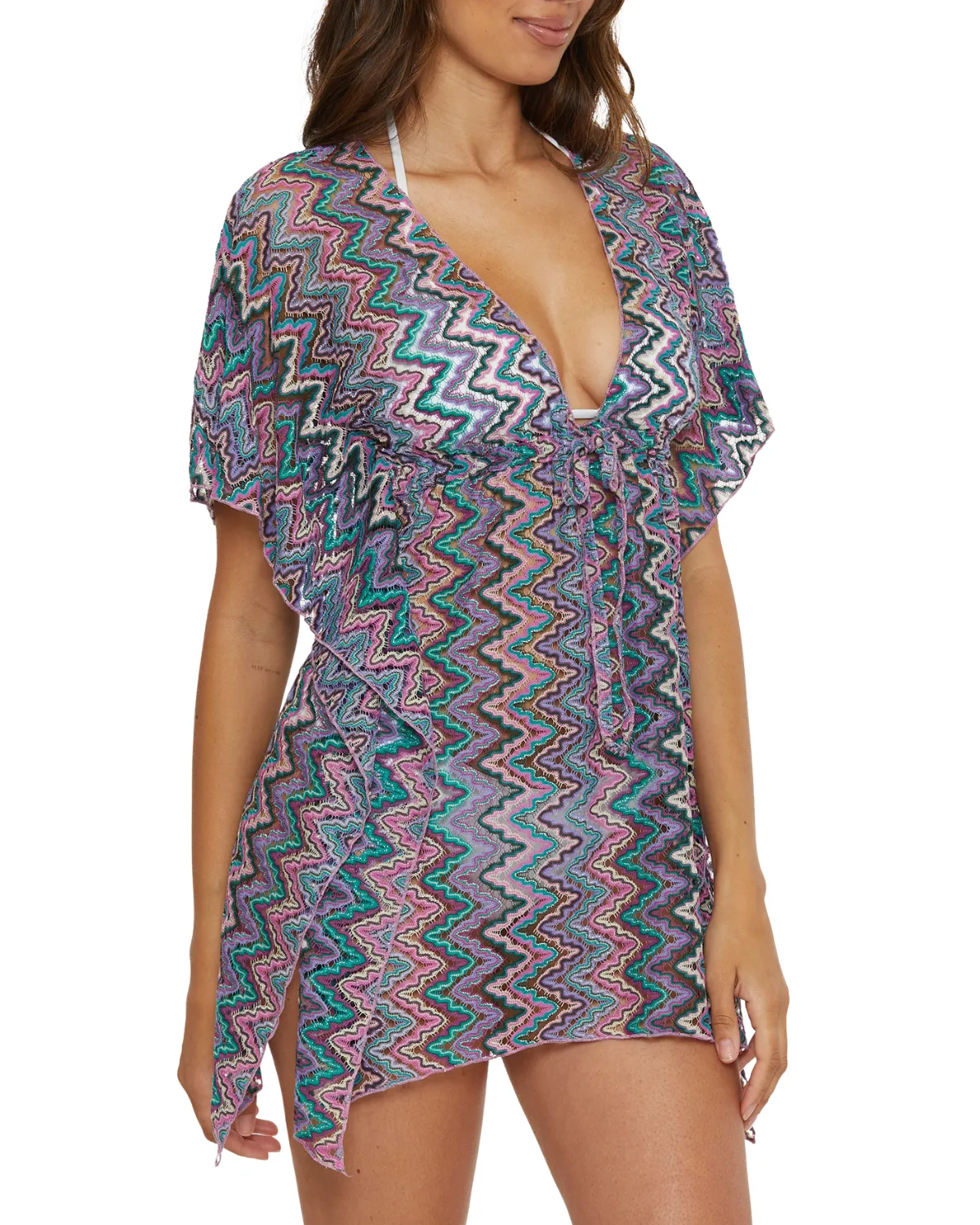 2024 Becca by Rebecca Virtue Sundown Zigzag Crochet Tunic - 9039471