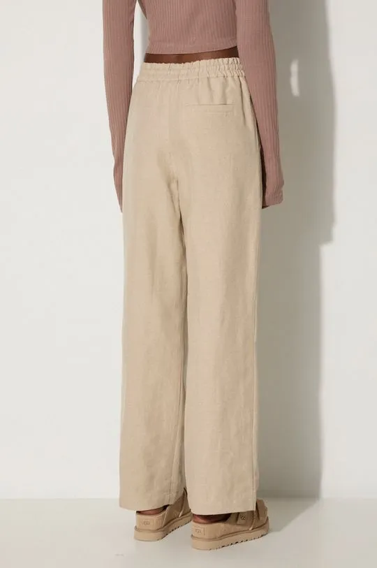 A.P.C. linen trousers Pantalon Carlota beige color LIAEO-F08426 BEIGE