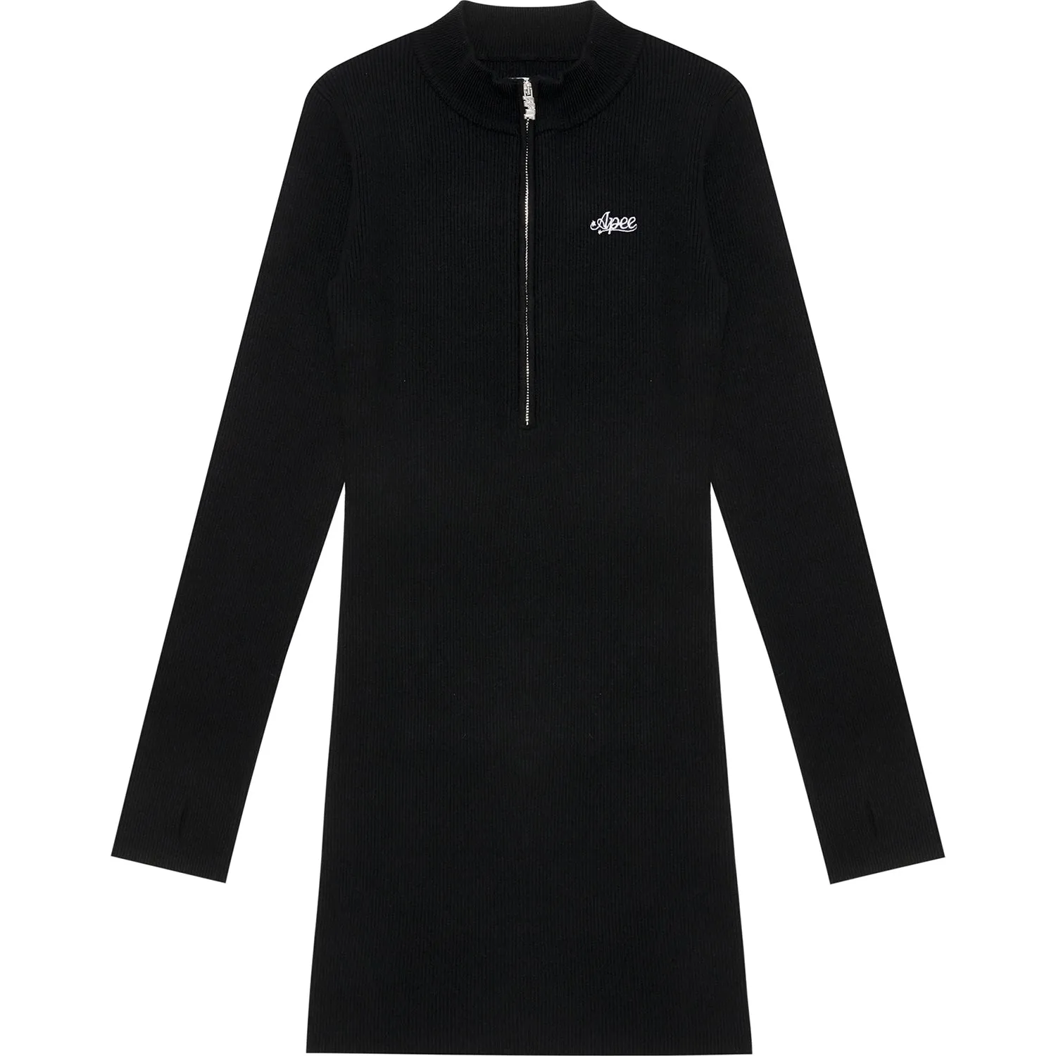 APEE RIBBED ZIP-UP KNIT DRESS LADIES