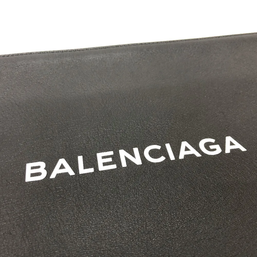 BALENCIAGA Clutch bag 492467 leather black logo shopping mens