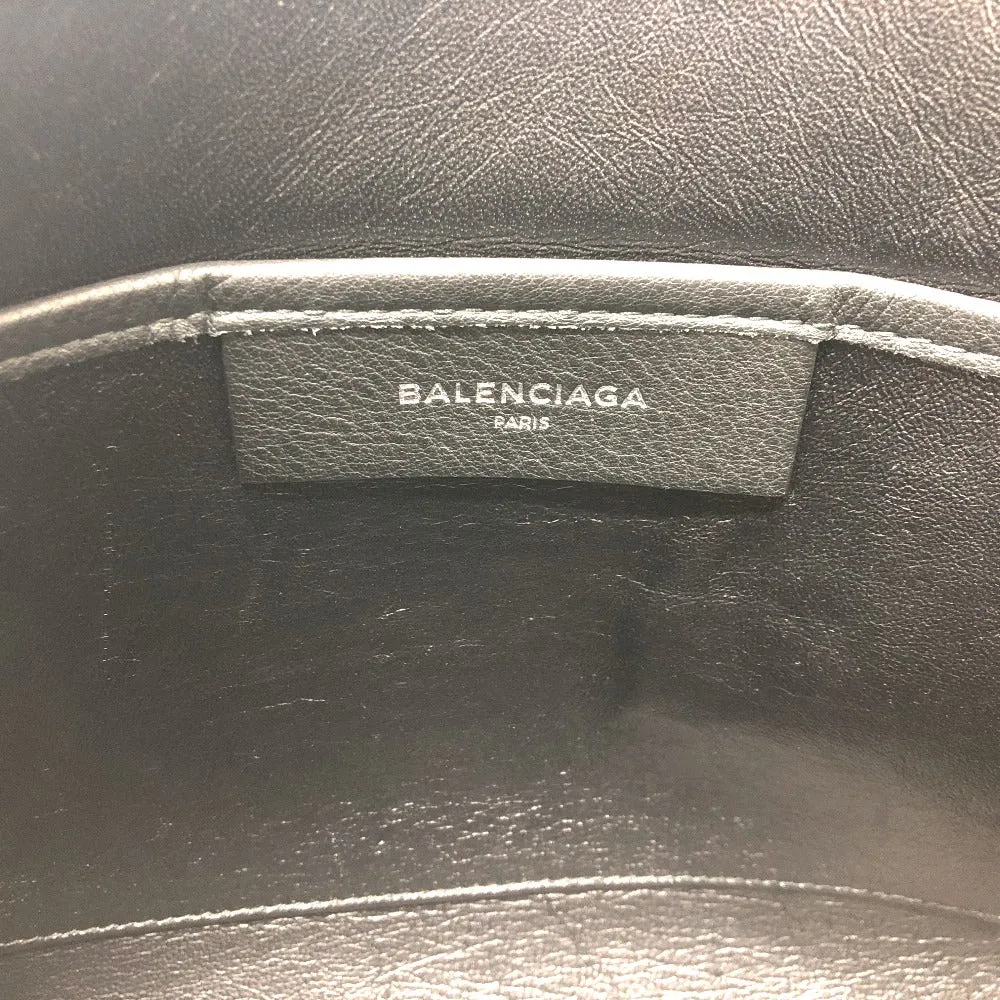 BALENCIAGA Clutch bag 492467 leather black logo shopping mens