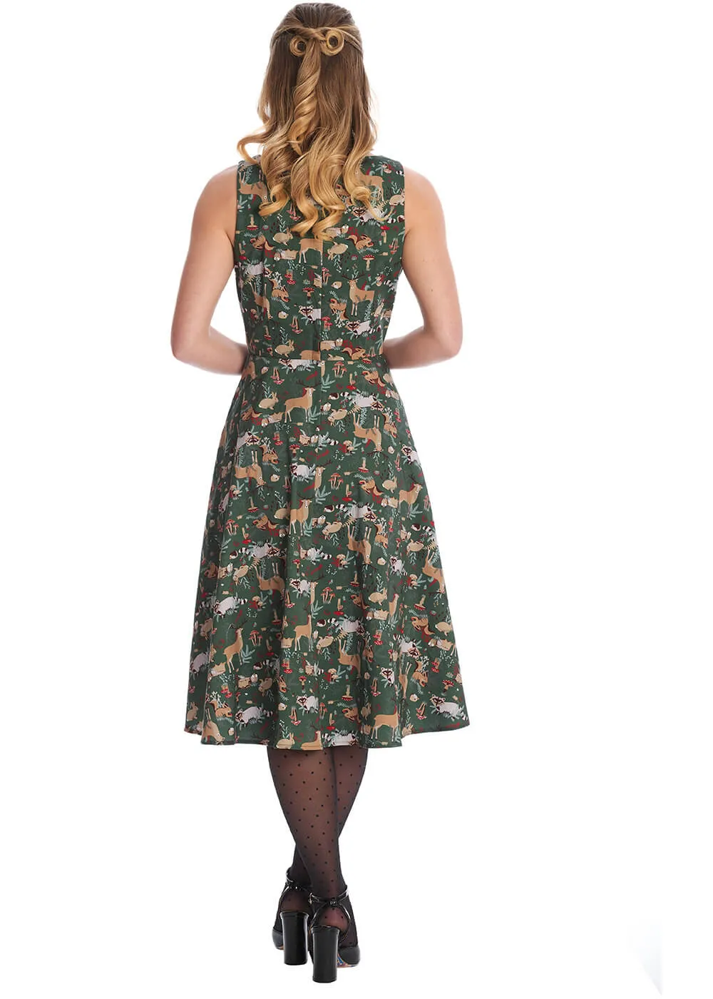 Banned Woodland Creature 50's Swing Dress Green