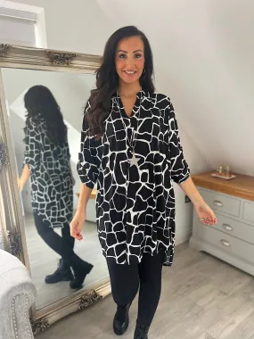 Black Animal Print Tunic Gloria