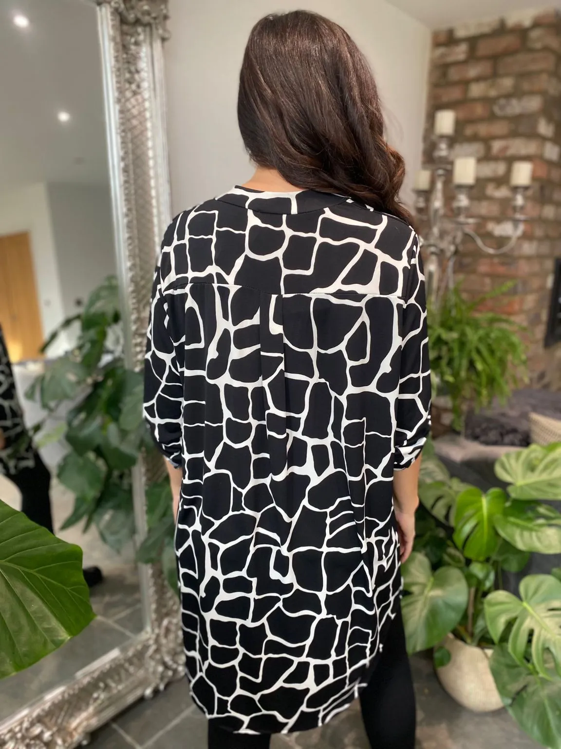 Black Animal Print Tunic Gloria