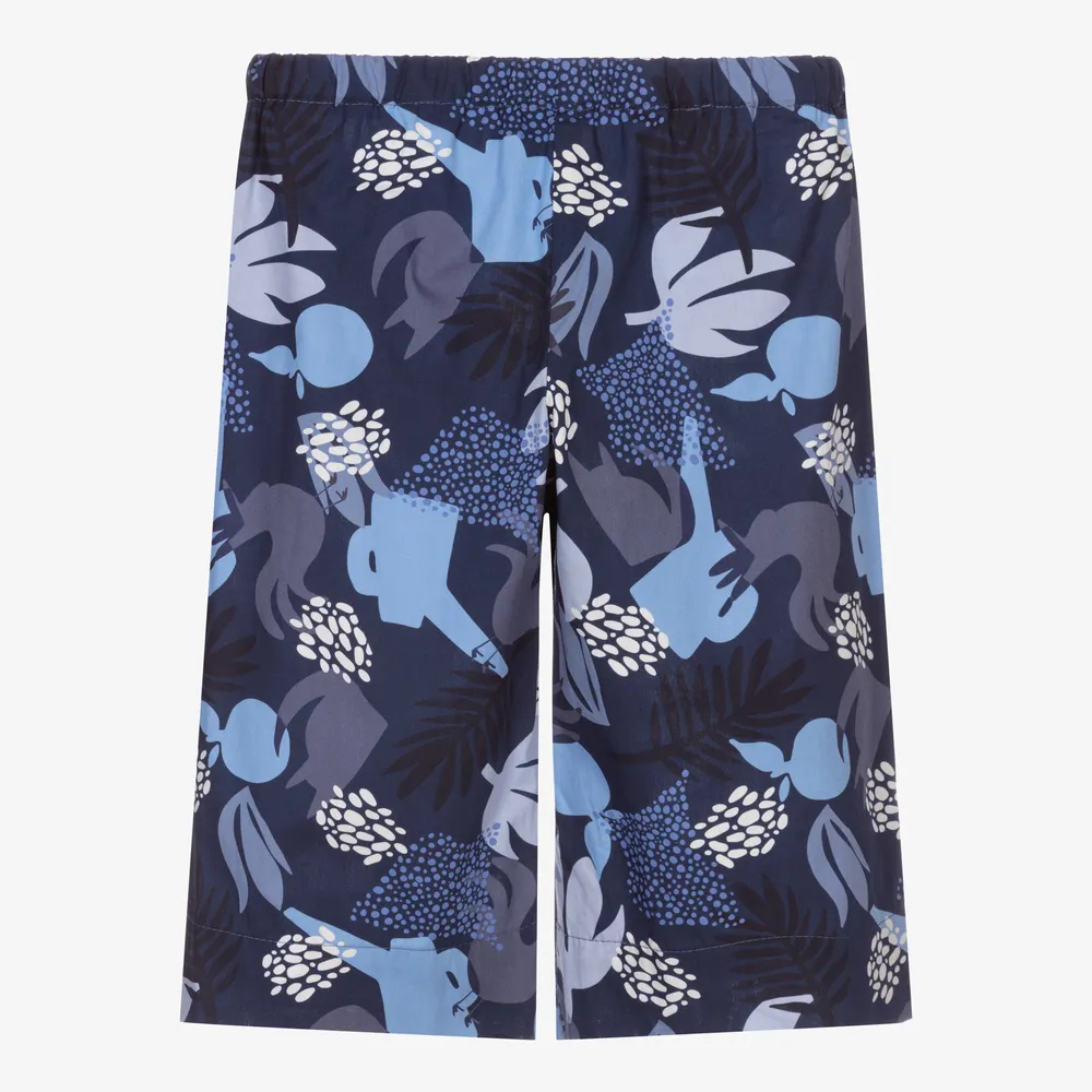 Blue Floral Cotton Culottes