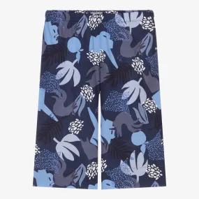 Blue Floral Cotton Culottes