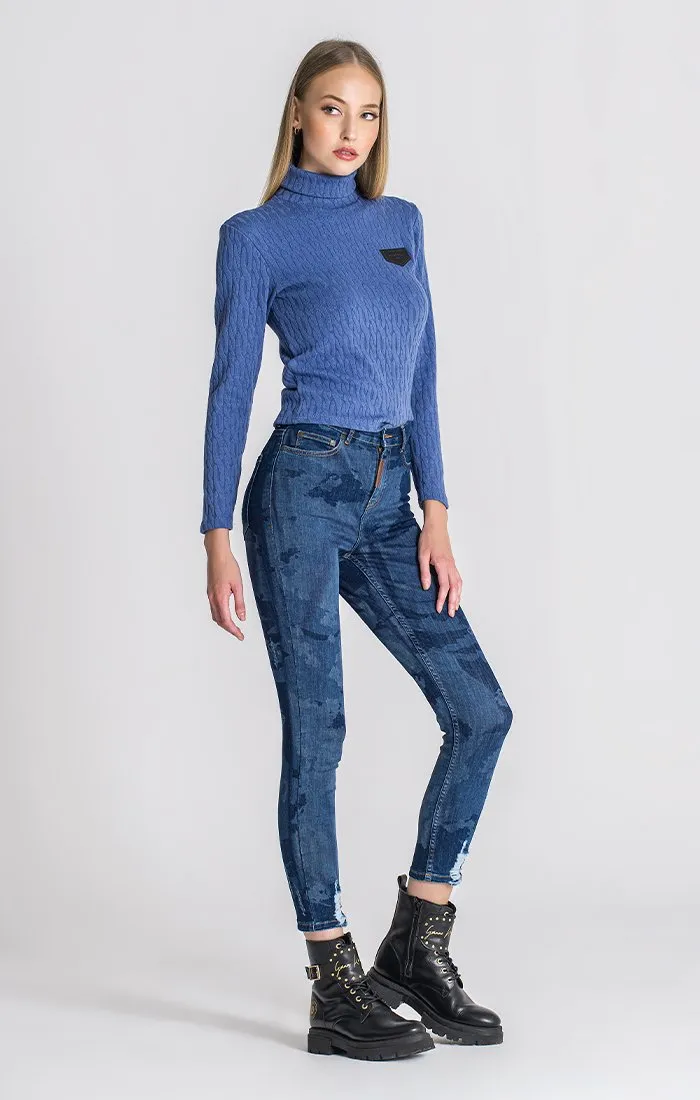 Blue Rebirth Turtleneck