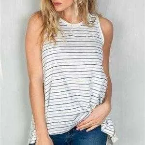 Boho Beauty Stripes & Floral Tank Top