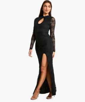 boohoo Womens Lace Key Hole Maxi Dress