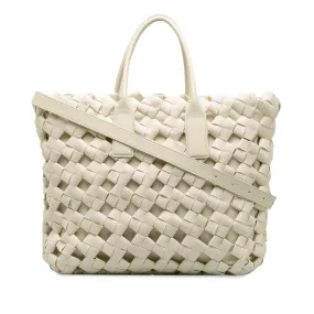 Bottega Veneta Canvas Window Woven Satchel