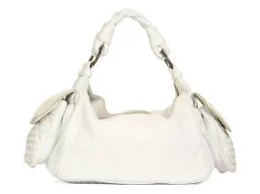 Bottega Veneta White Leather Cocker Satchel