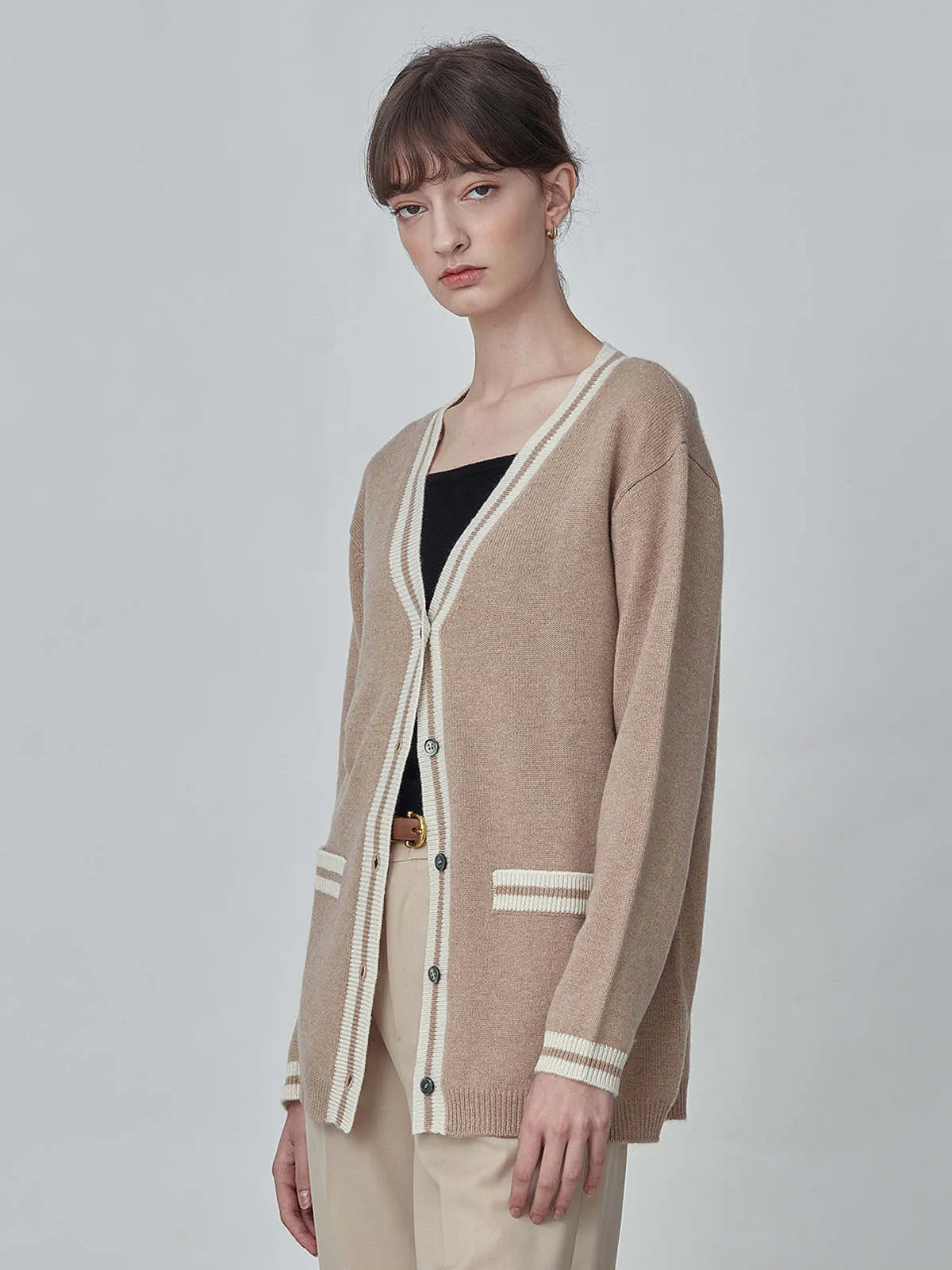 Button Long Cardigan - Camel