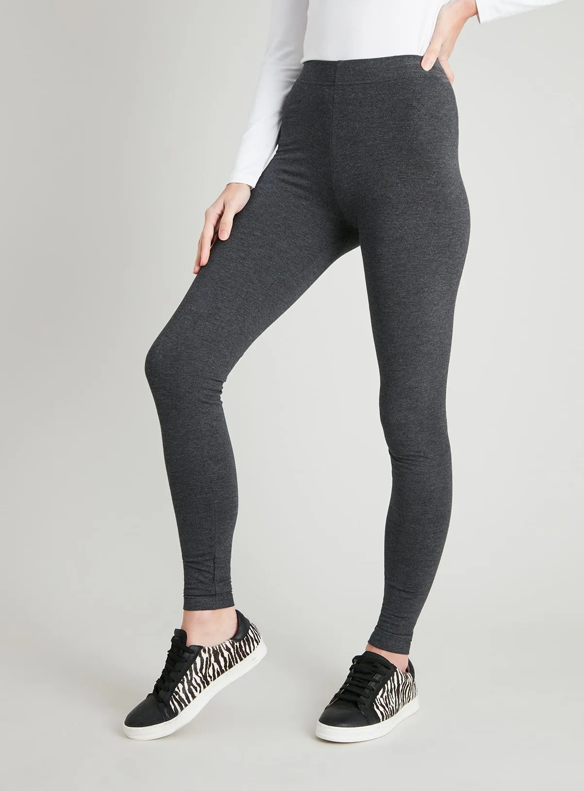 Buy Grey Marl Soft Touch Leggings 16S | Leggings | Tu