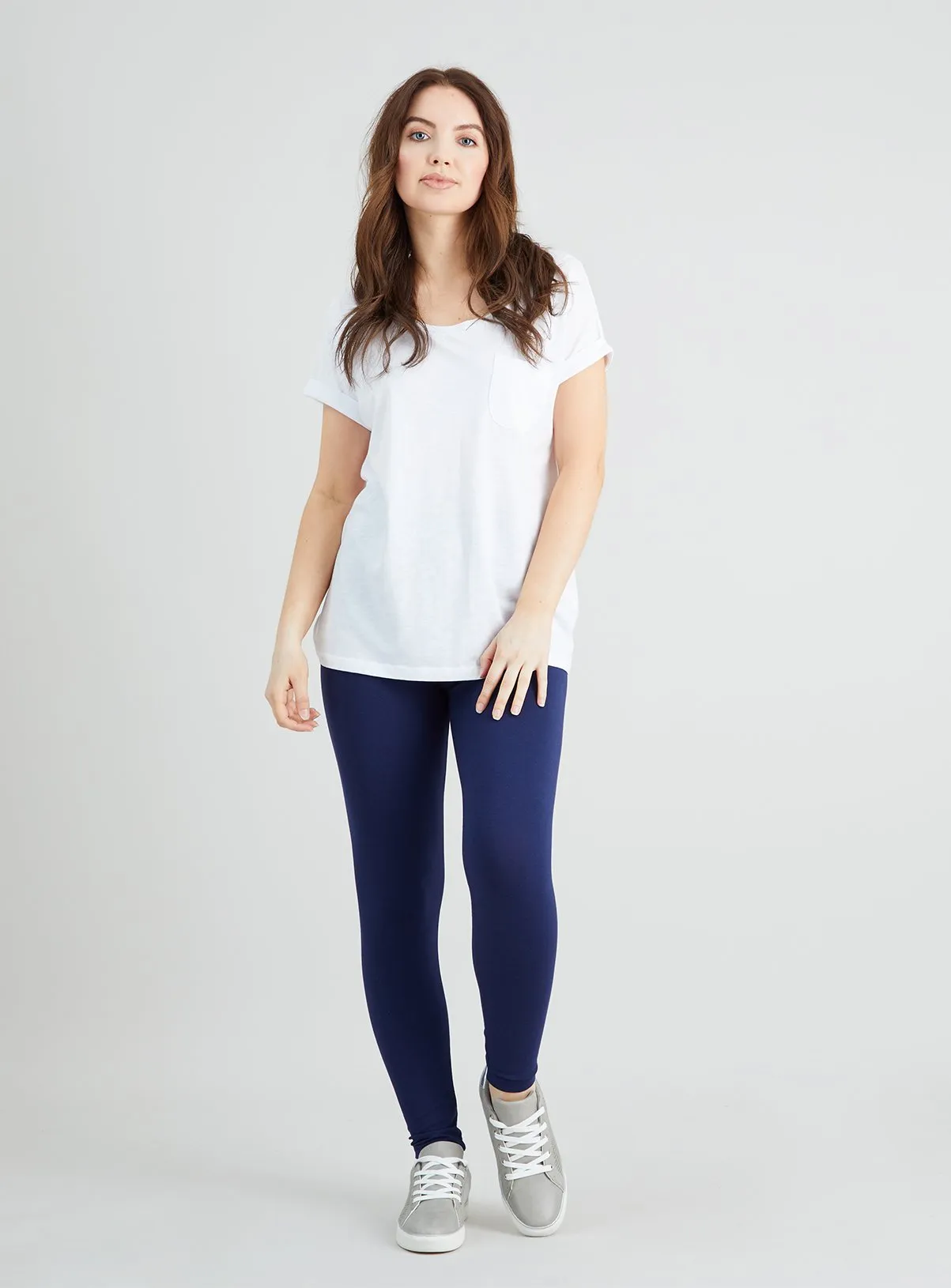 Buy Navy Luxurious Soft Touch Leggings 24L | Leggings | Tu