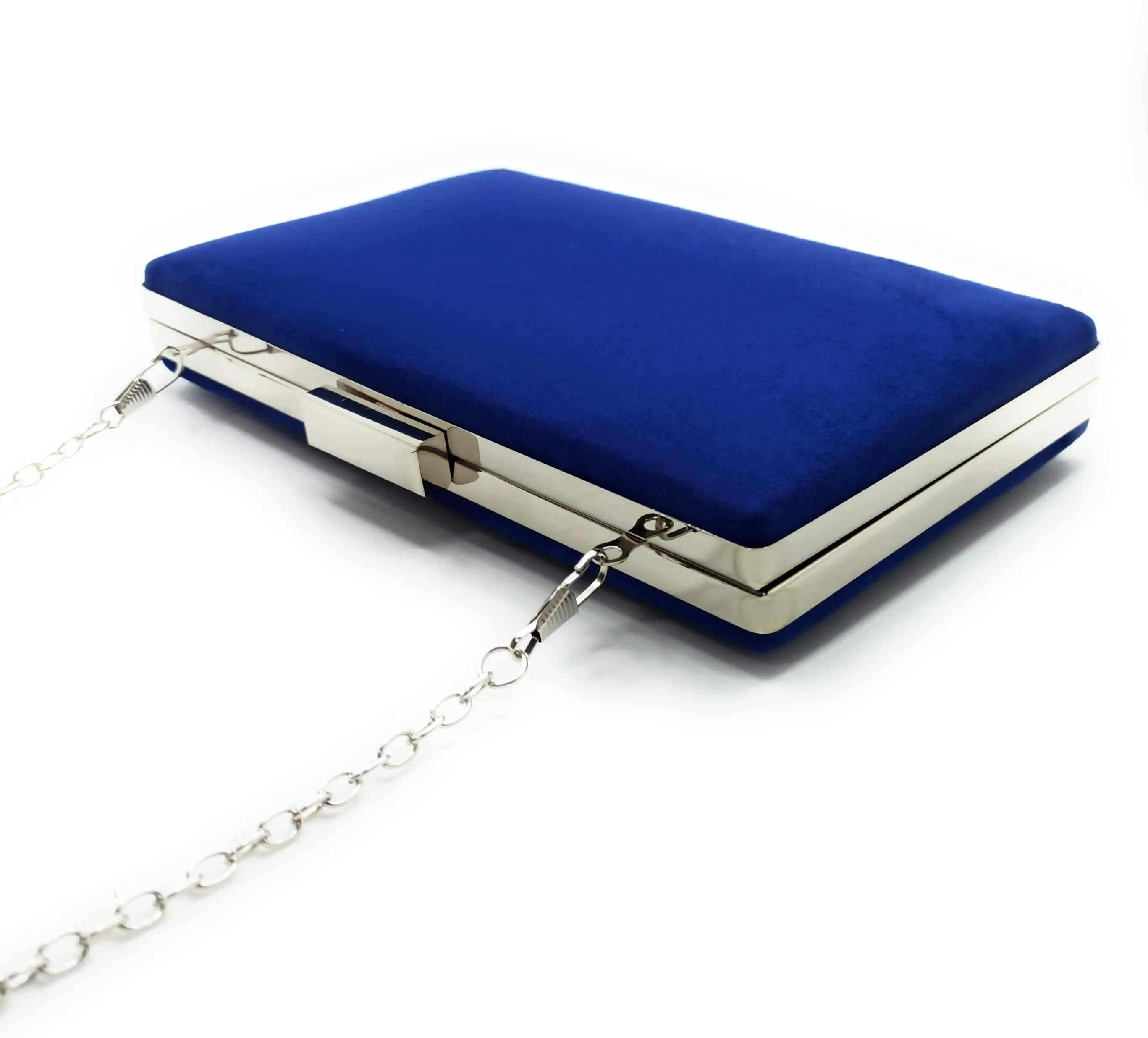 Cartera De Mano Bolso Fiesta Rectangular · Marino Plata