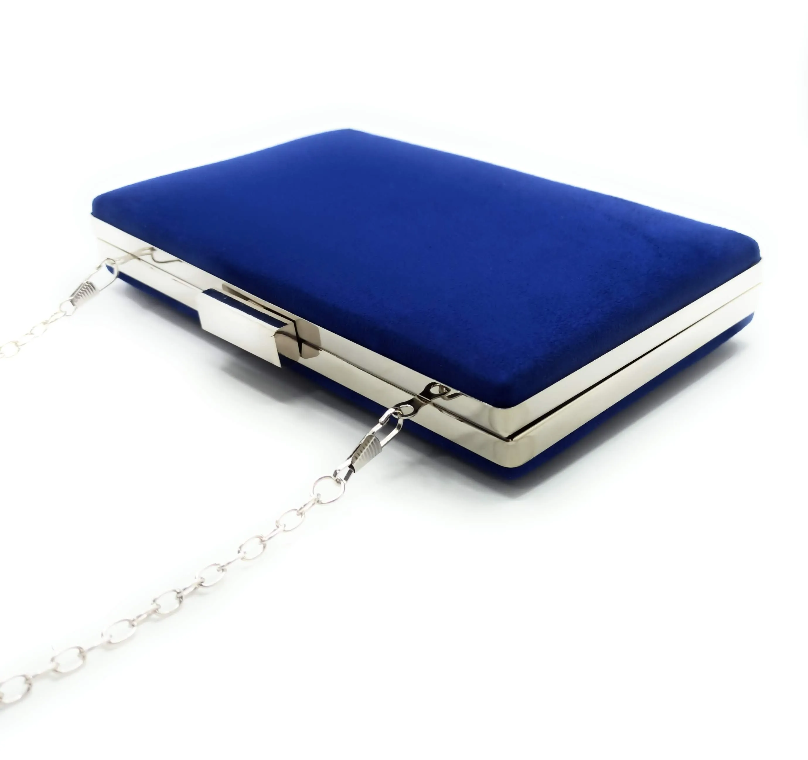 Cartera De Mano Bolso Fiesta Rectangular · Marino Plata