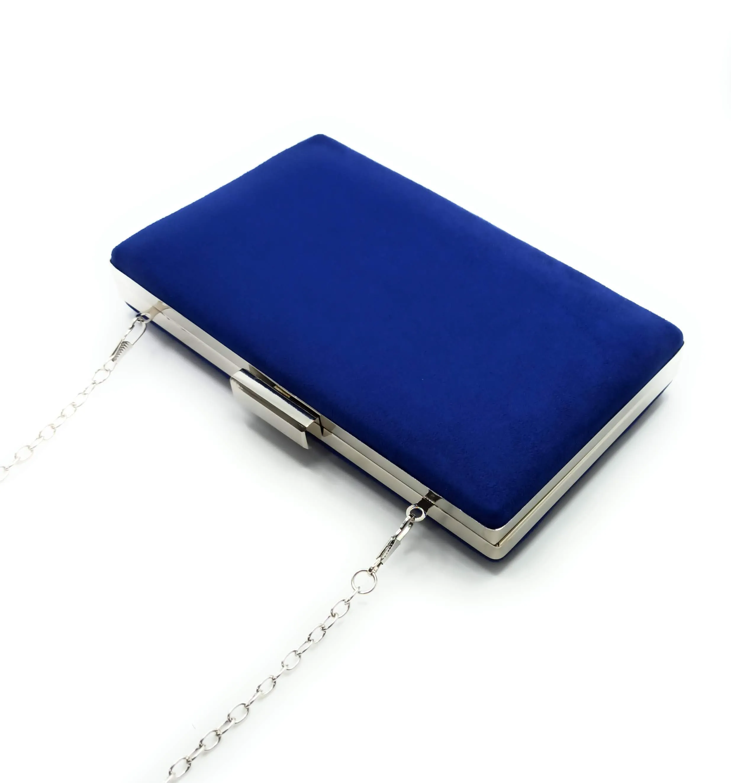 Cartera De Mano Bolso Fiesta Rectangular · Marino Plata