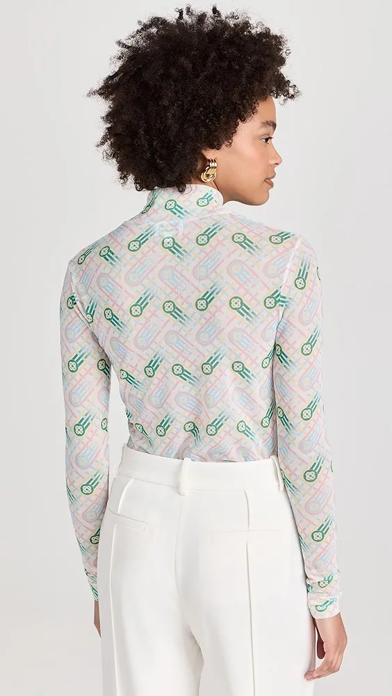 Casablanca   Printed Mesh Top 