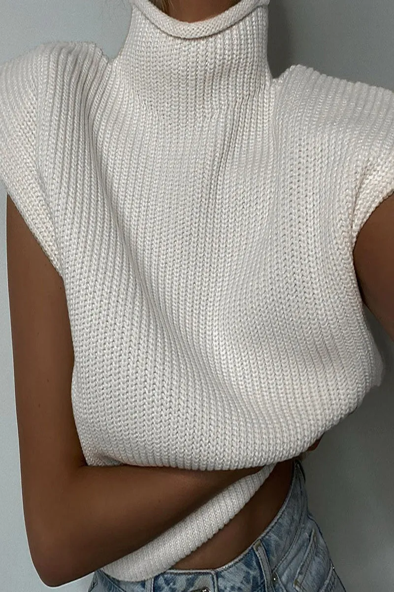 Casual Solid Turtleneck Tops