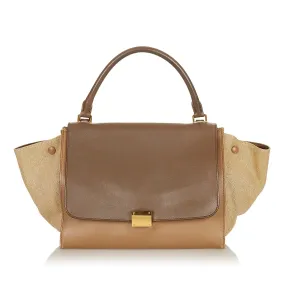 Celine Trapeze Leather Satchel (SHG-26835)