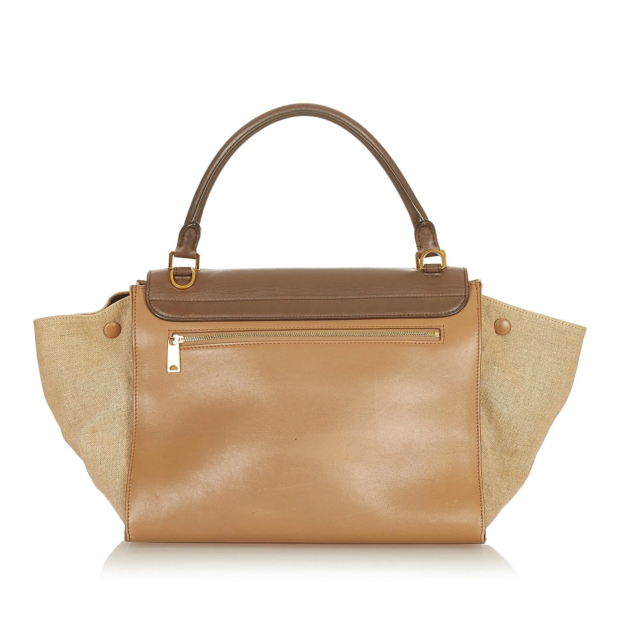 Celine Trapeze Leather Satchel (SHG-26835)