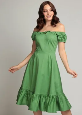 Collectif Lorena 50's Swing Dress Green