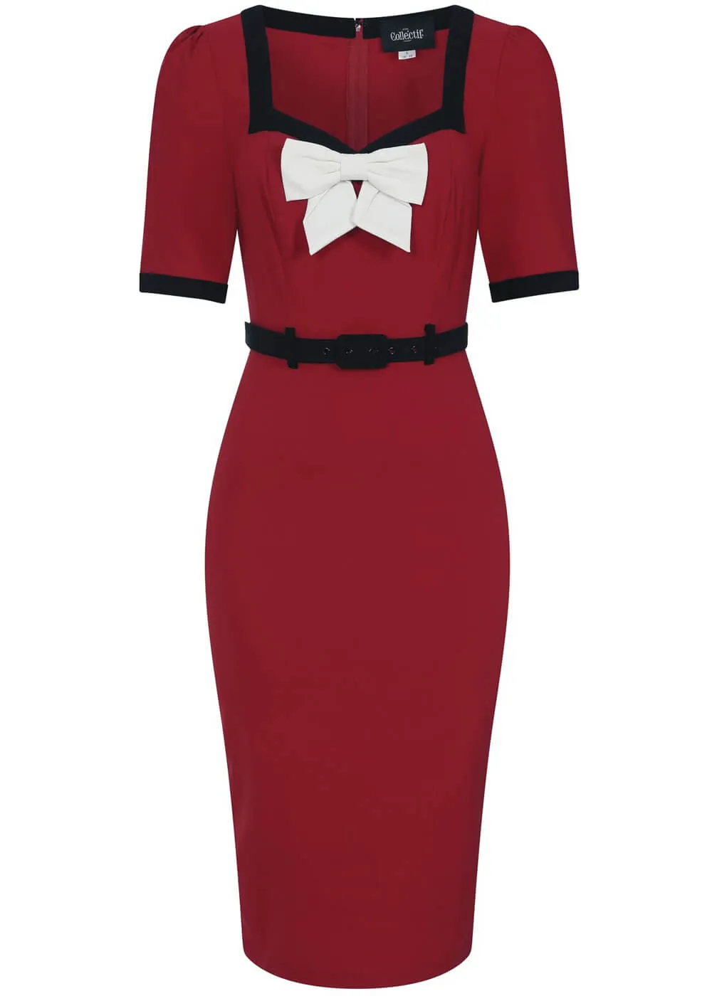 Collectif Sadie 50's Pencil Dress Red