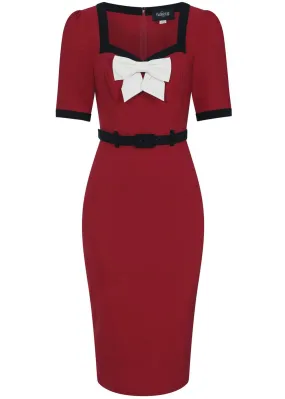 Collectif Sadie 50's Pencil Dress Red