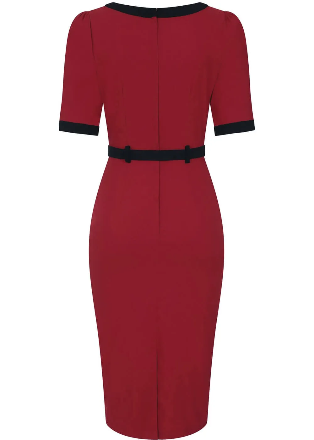 Collectif Sadie 50's Pencil Dress Red