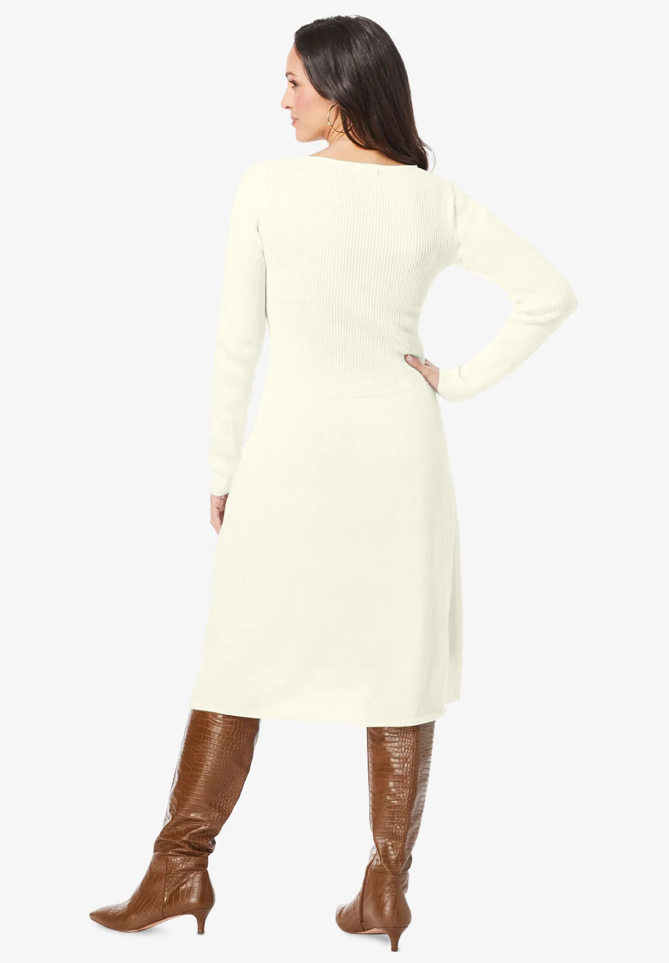 Cotton Ribbed Sweater Dress