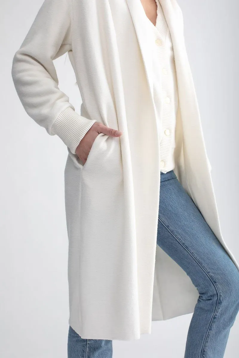 Cozy Long Cardigan Ivory