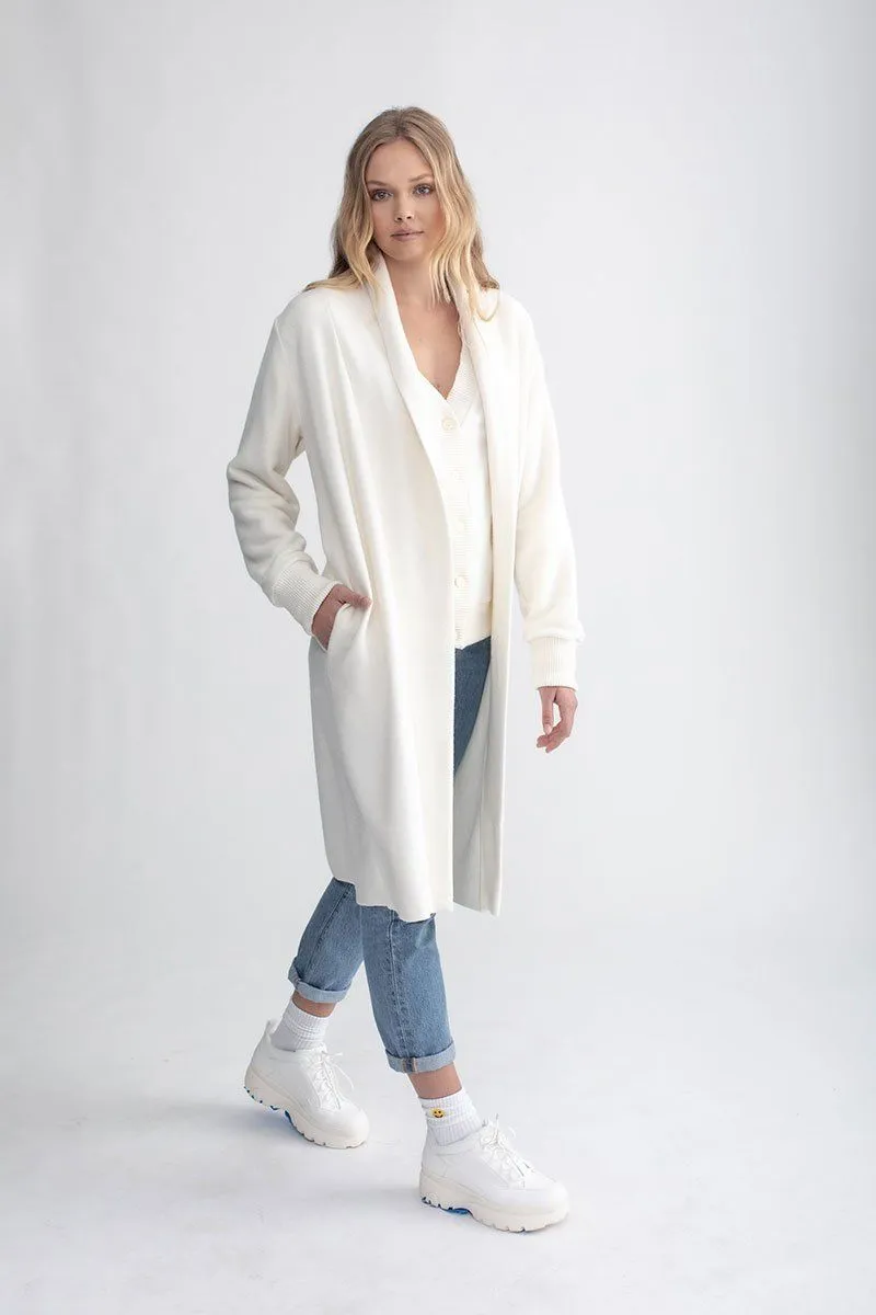 Cozy Long Cardigan Ivory