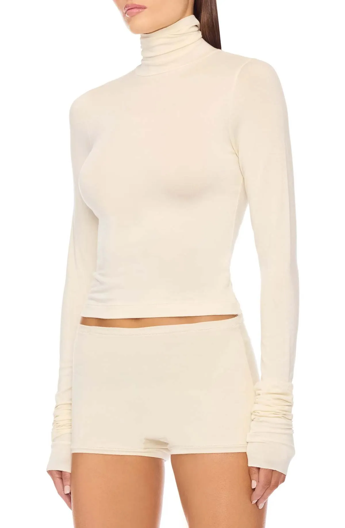 Cropped Fitted Turtleneck