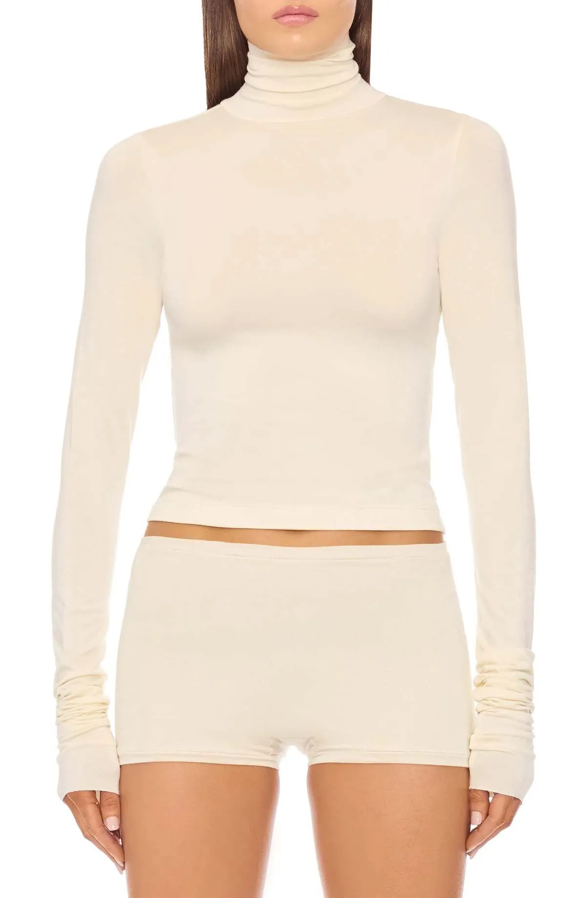 Cropped Fitted Turtleneck