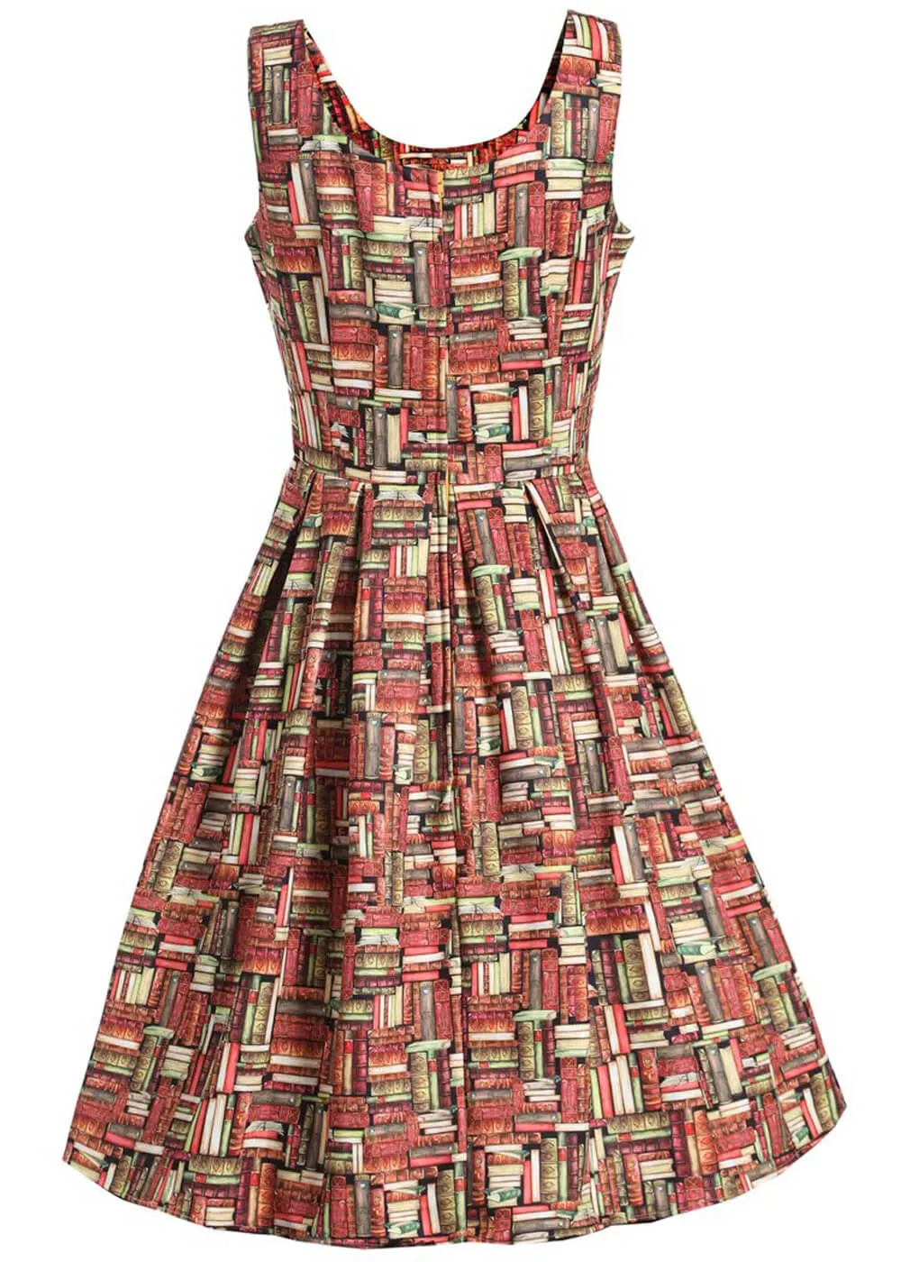 Dolly & Dotty Amanda Book Stack 50's Swing Dress Brown