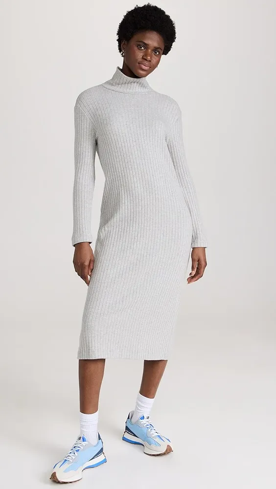 DONNI.   Sweater Rib Turtleneck Dress 