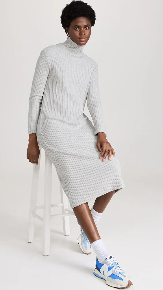 DONNI.   Sweater Rib Turtleneck Dress 