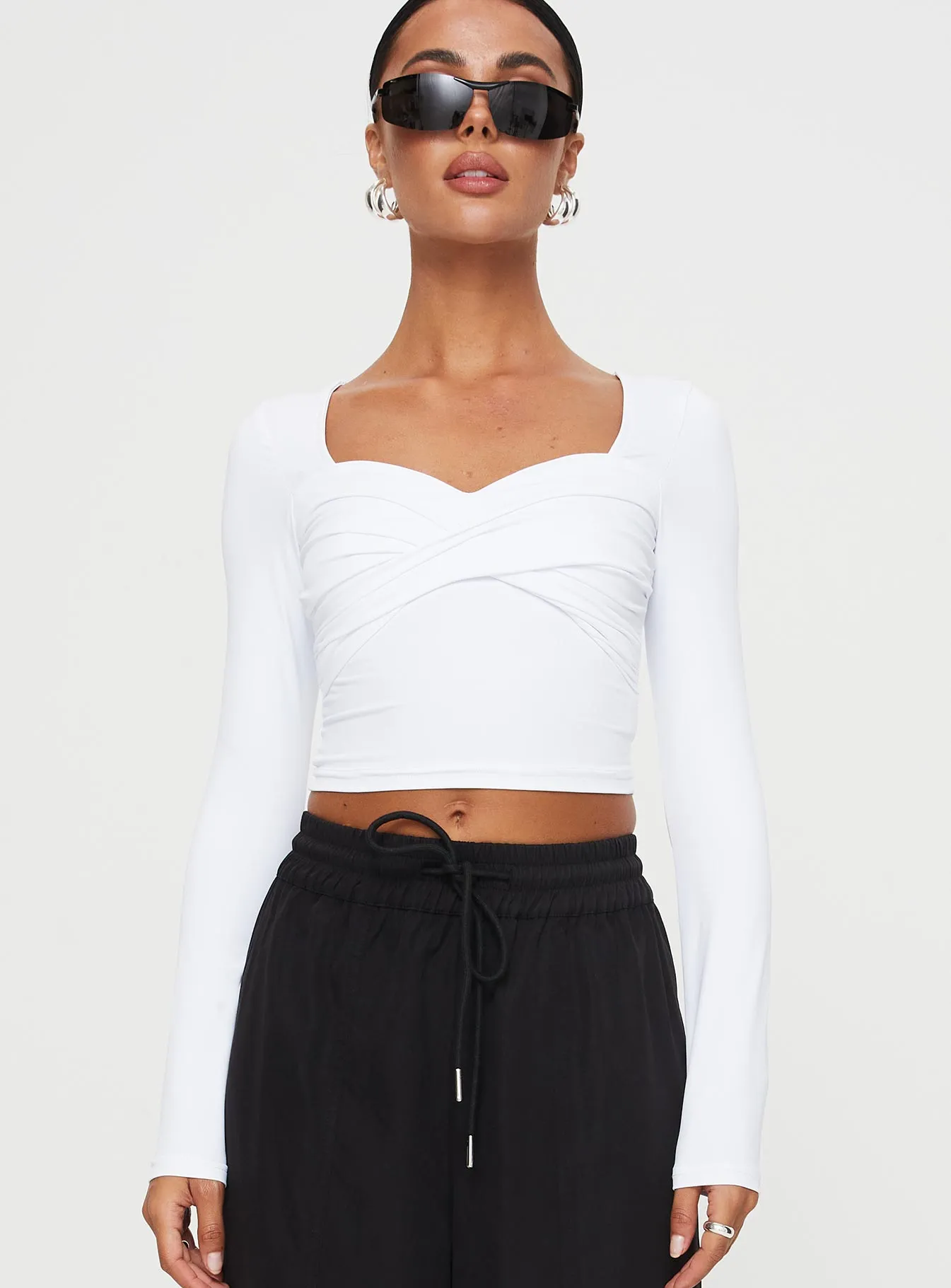 Dunford Long Sleeve Top White