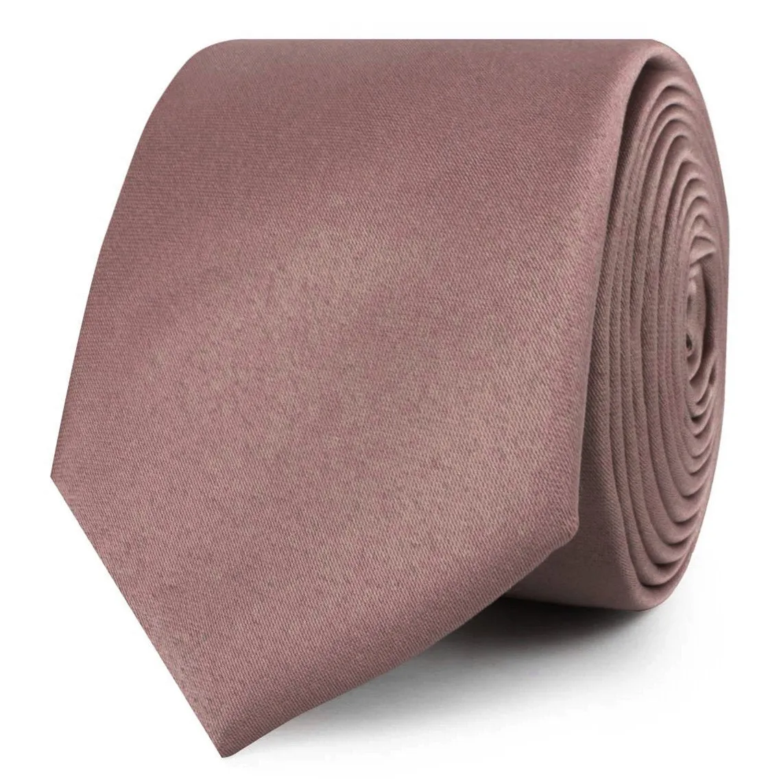 Dusty Mauve Satin Skinny Tie