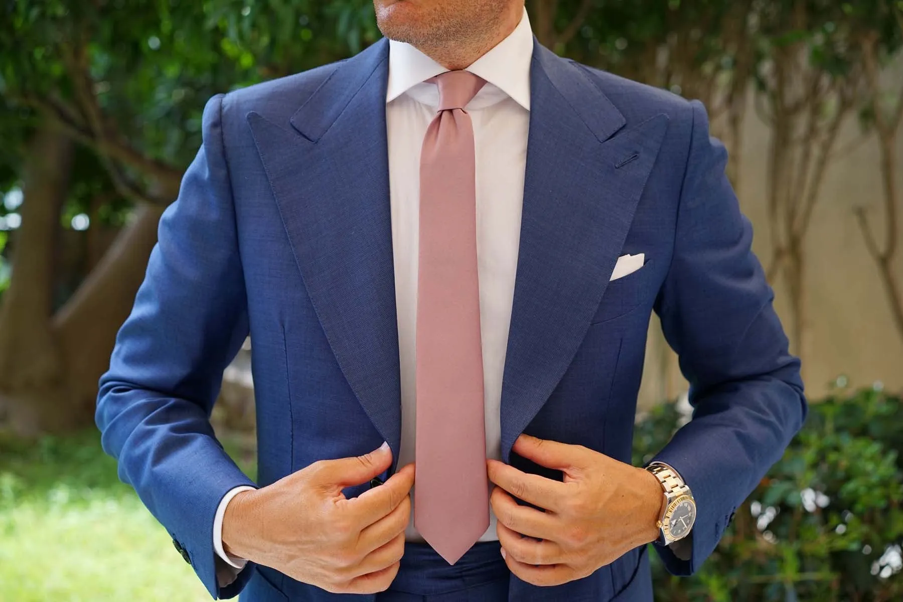 Dusty Mauve Satin Skinny Tie