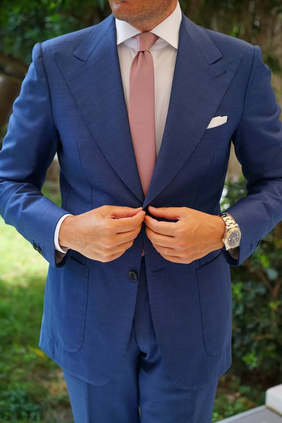 Dusty Mauve Satin Skinny Tie