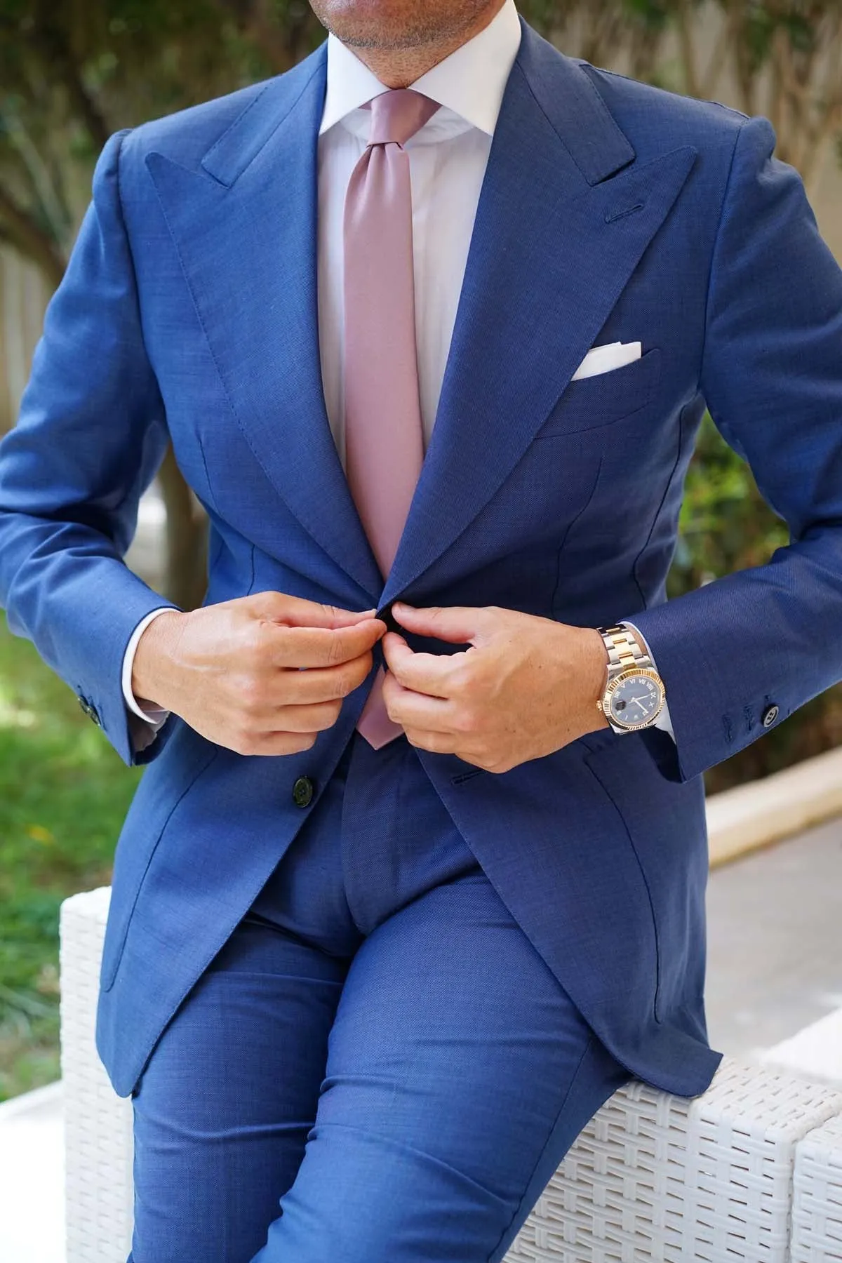 Dusty Mauve Satin Skinny Tie