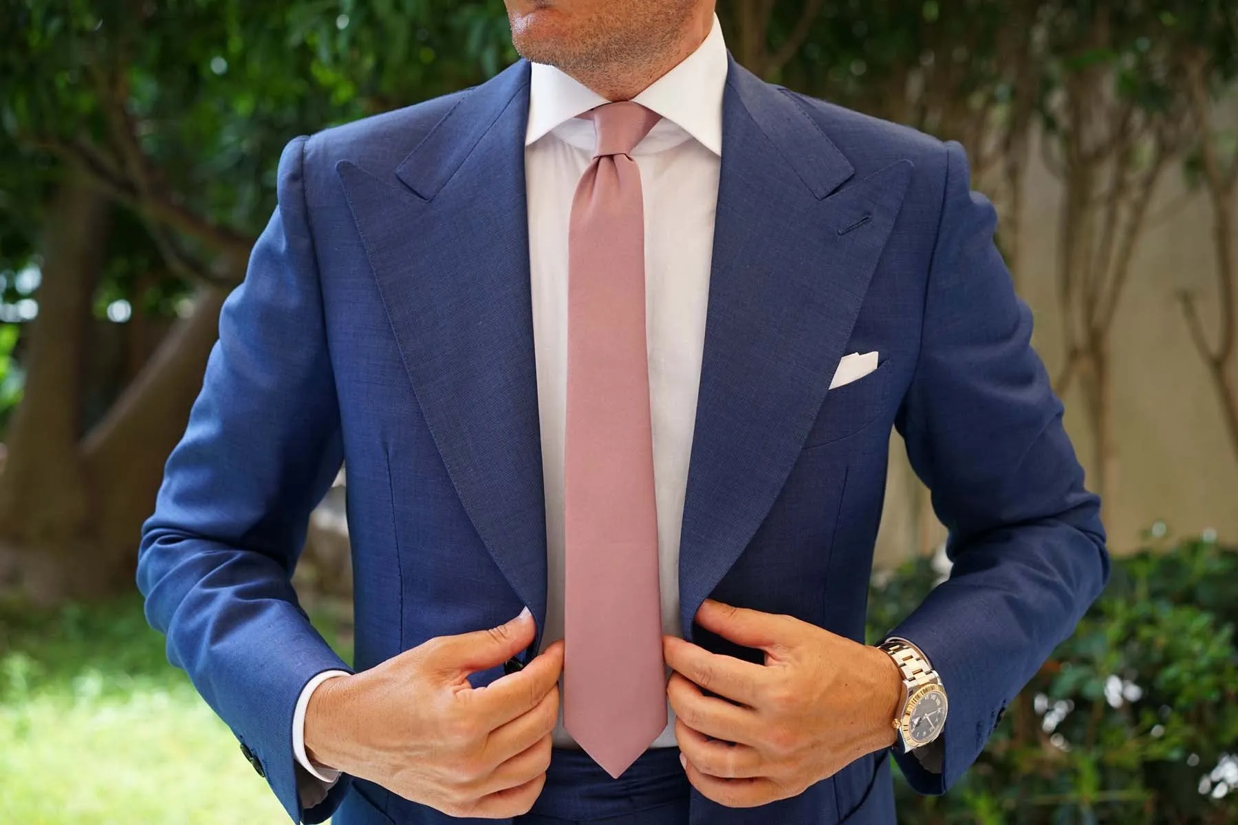 Dusty Mauve Satin Skinny Tie