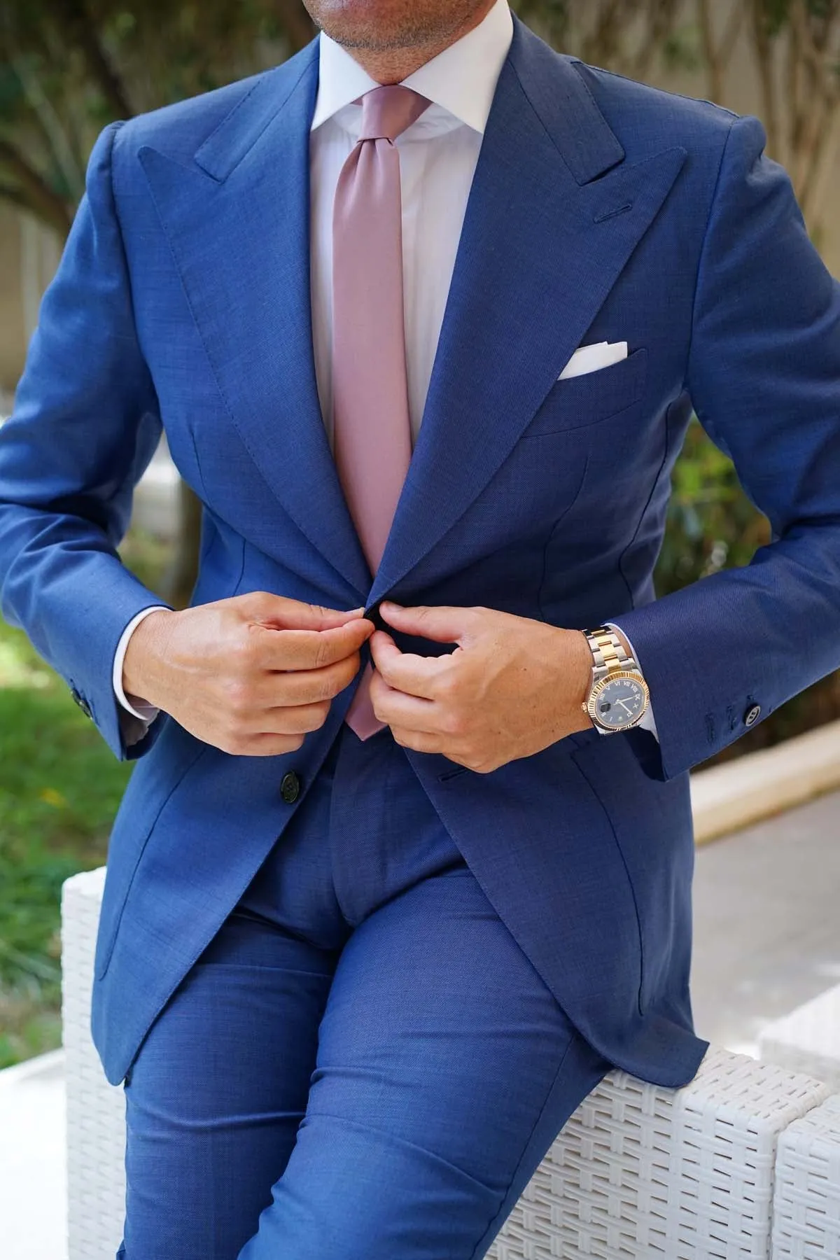 Dusty Mauve Satin Skinny Tie