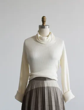 eggshell rib knit turtleneck