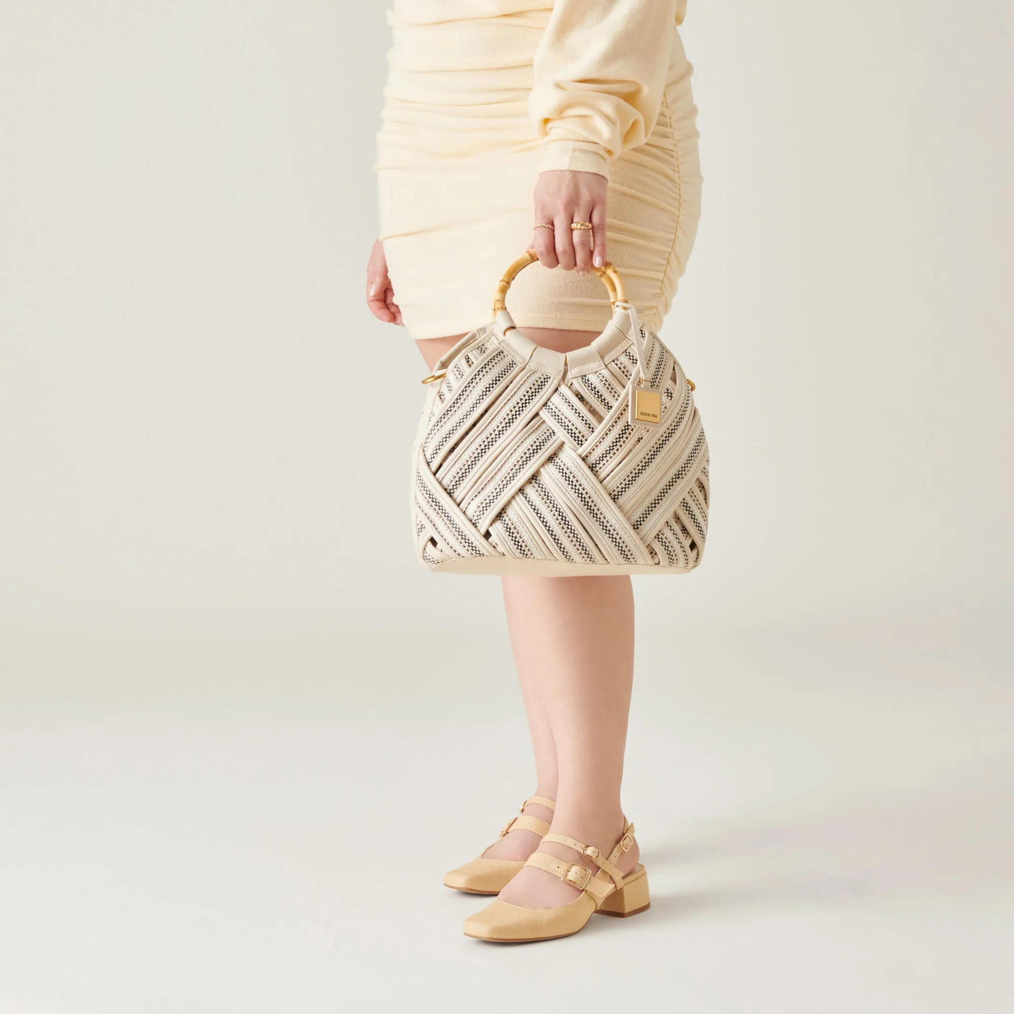 ELSIE HANDBAG IVORY WOVEN