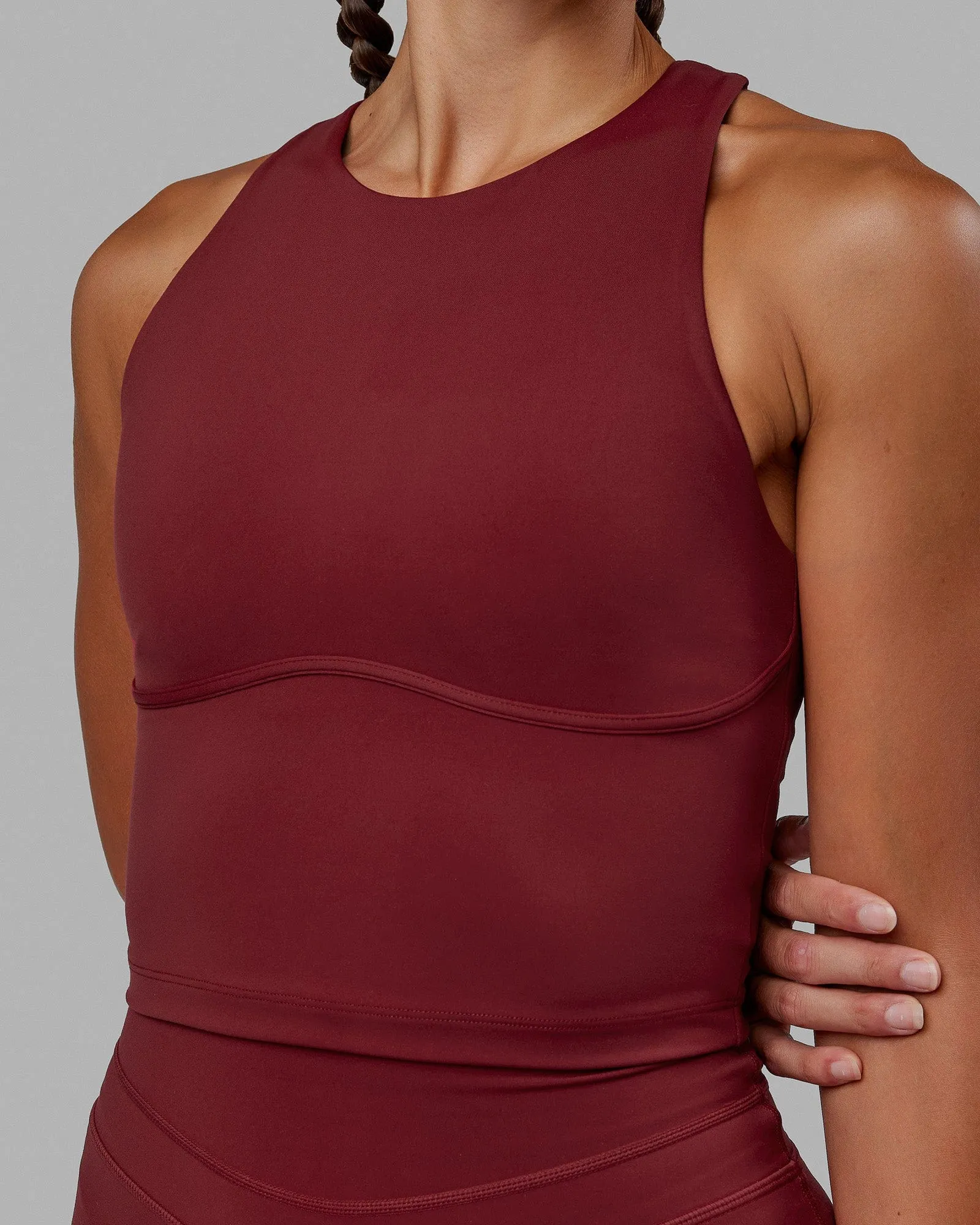 Enhance Shelf Bra Tank - Cranberry