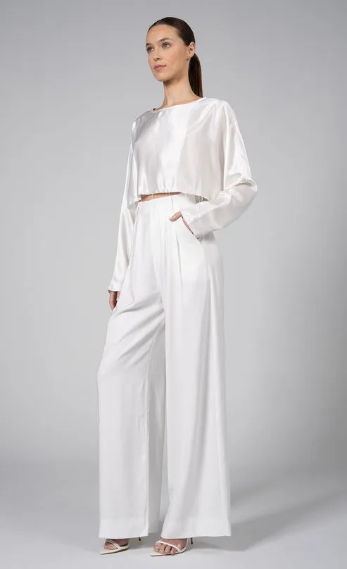 Fabi Wide Leg Pant in White