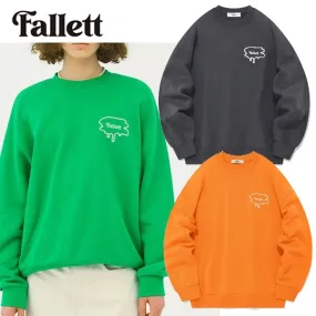 Fallett  |Unisex Street Style Long Sleeves Cotton Logo Sweatshirts